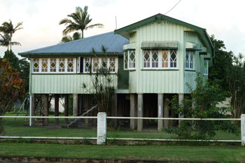 house on stilts.